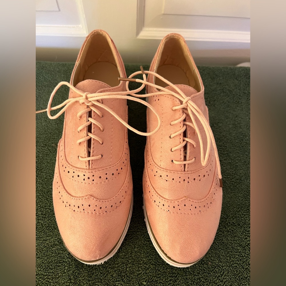 pink platform oxford shoes NWOT